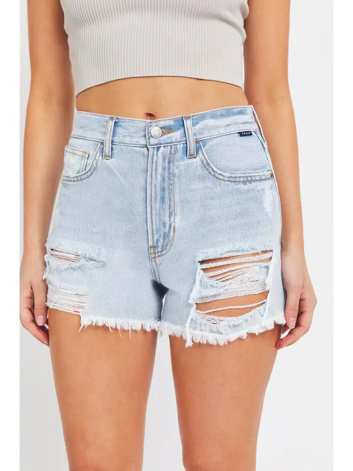 Cello High Rise Mom Shorts