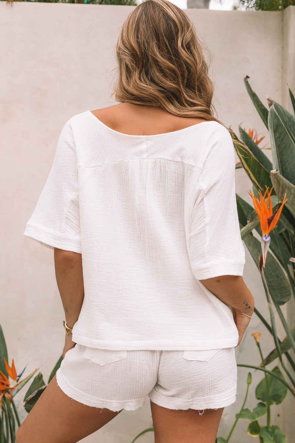 Off Shoulder Raw Hem Set