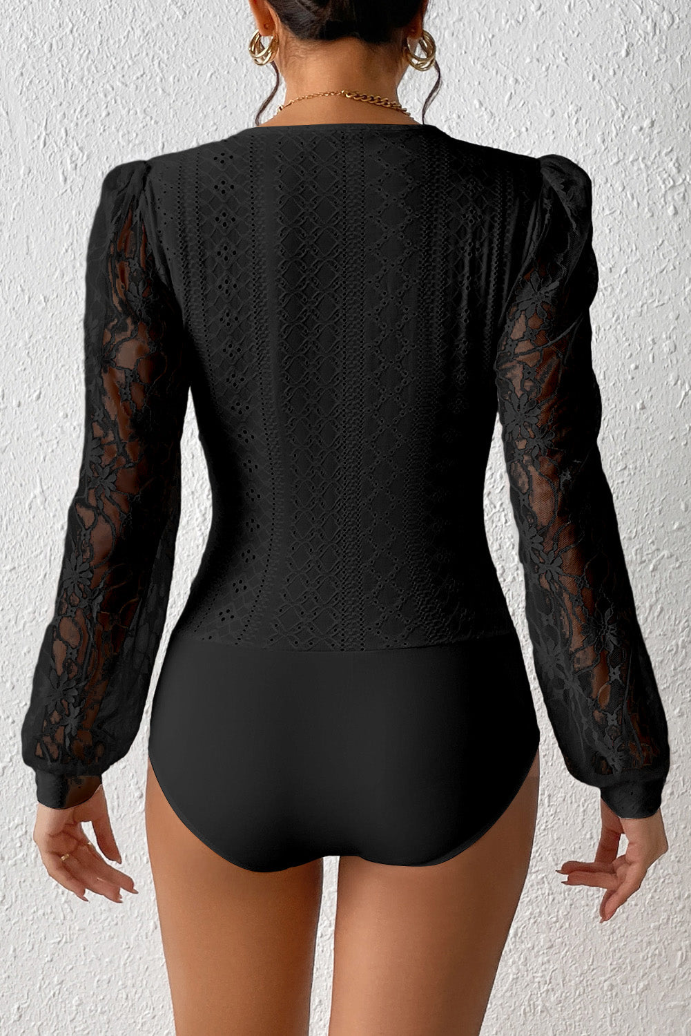 Lace Bishop Sleeve Bodysuit