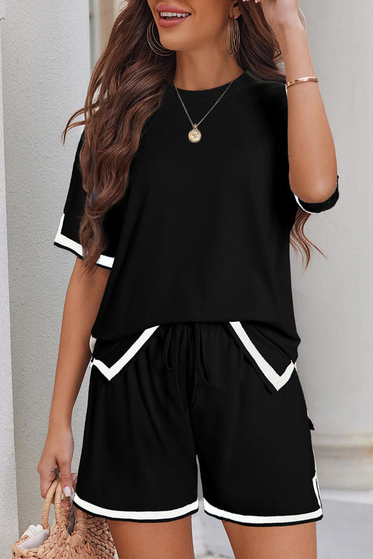 Contrast Trim Tee and Short Set