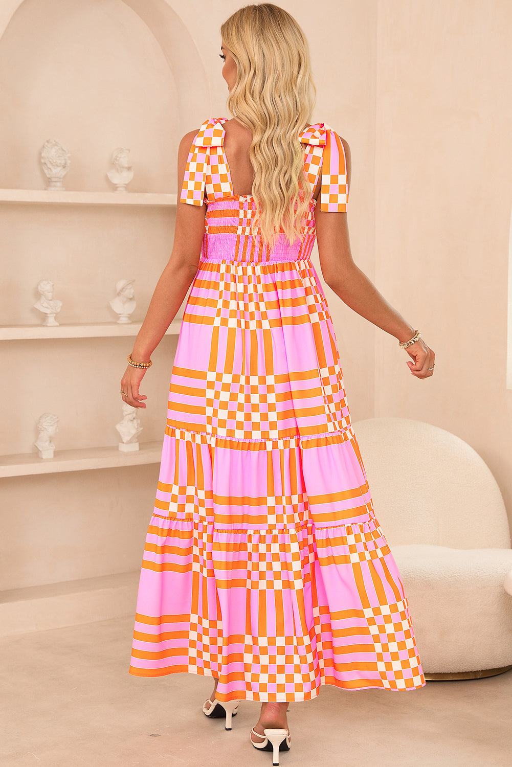 Gingham Smocked Maxi