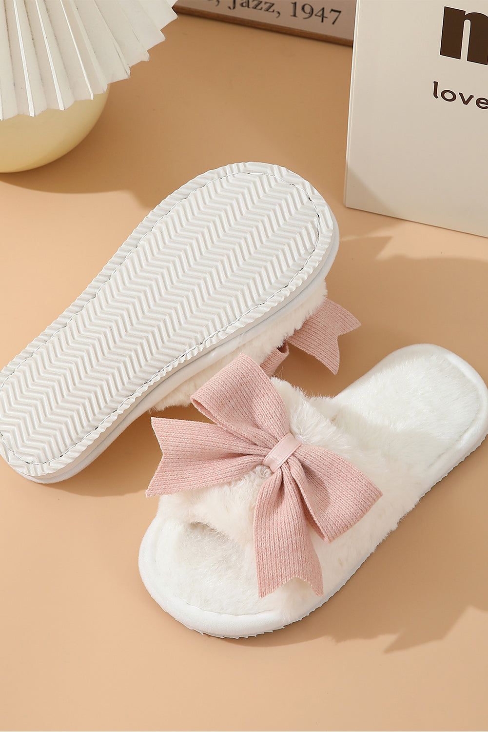 White Bowknot Slipper