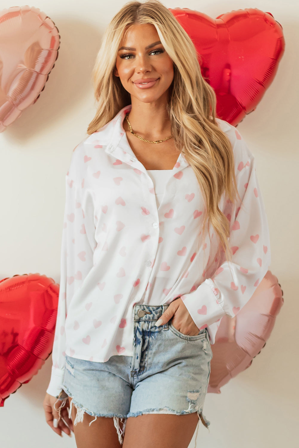 Love Heart Button Up Shirt