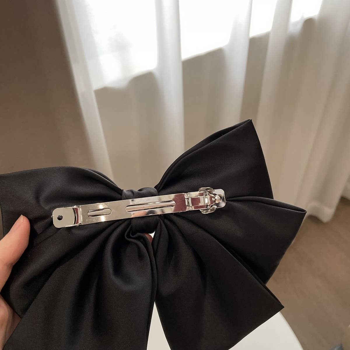 Satin Black Bow