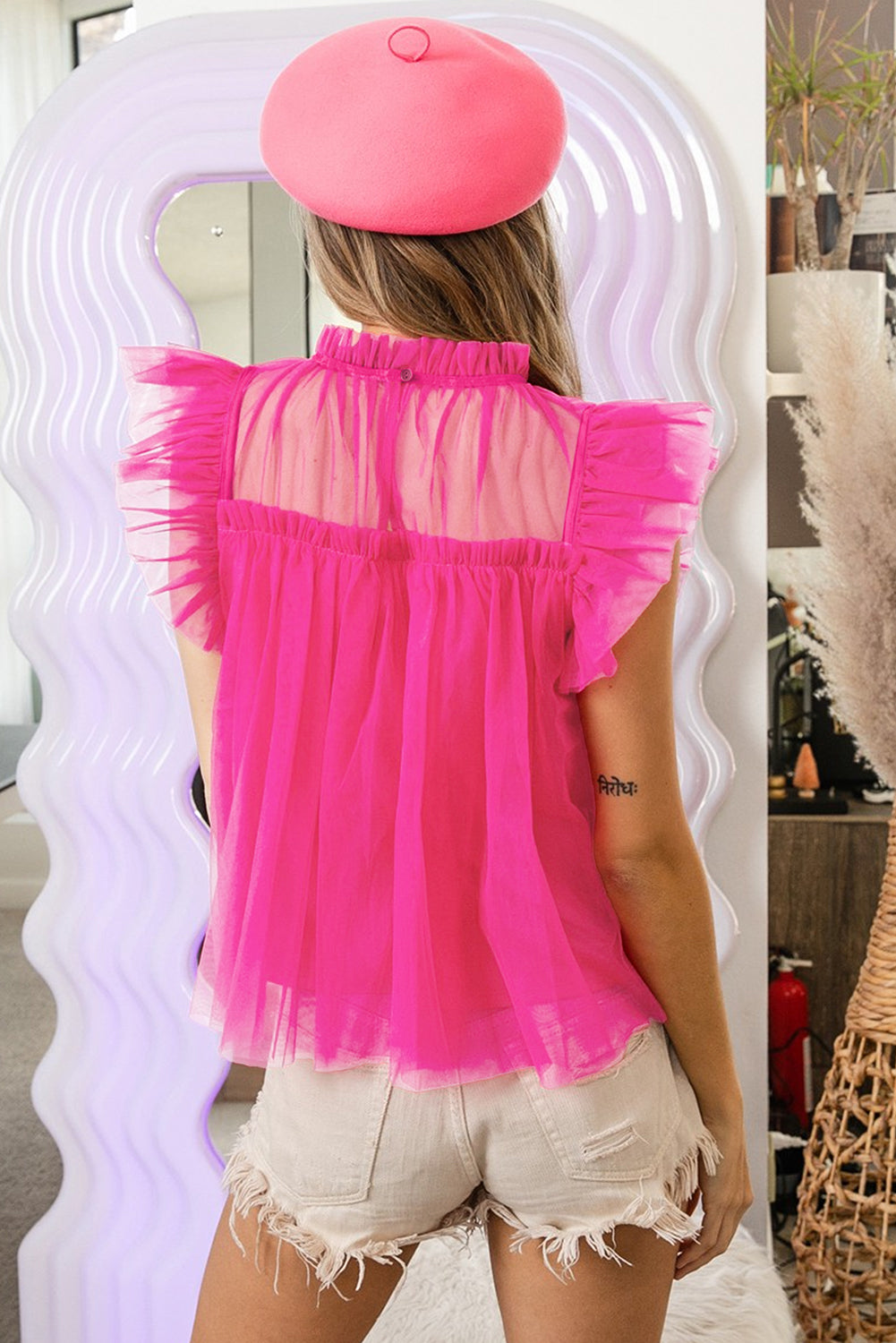 Tulle Babydoll Blouse