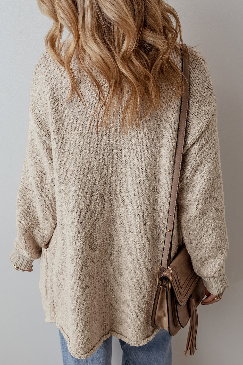 Oatmeal Drop Shoulder Cardi