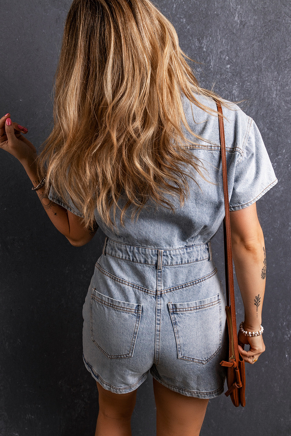 Vintage Washed Denim Romper