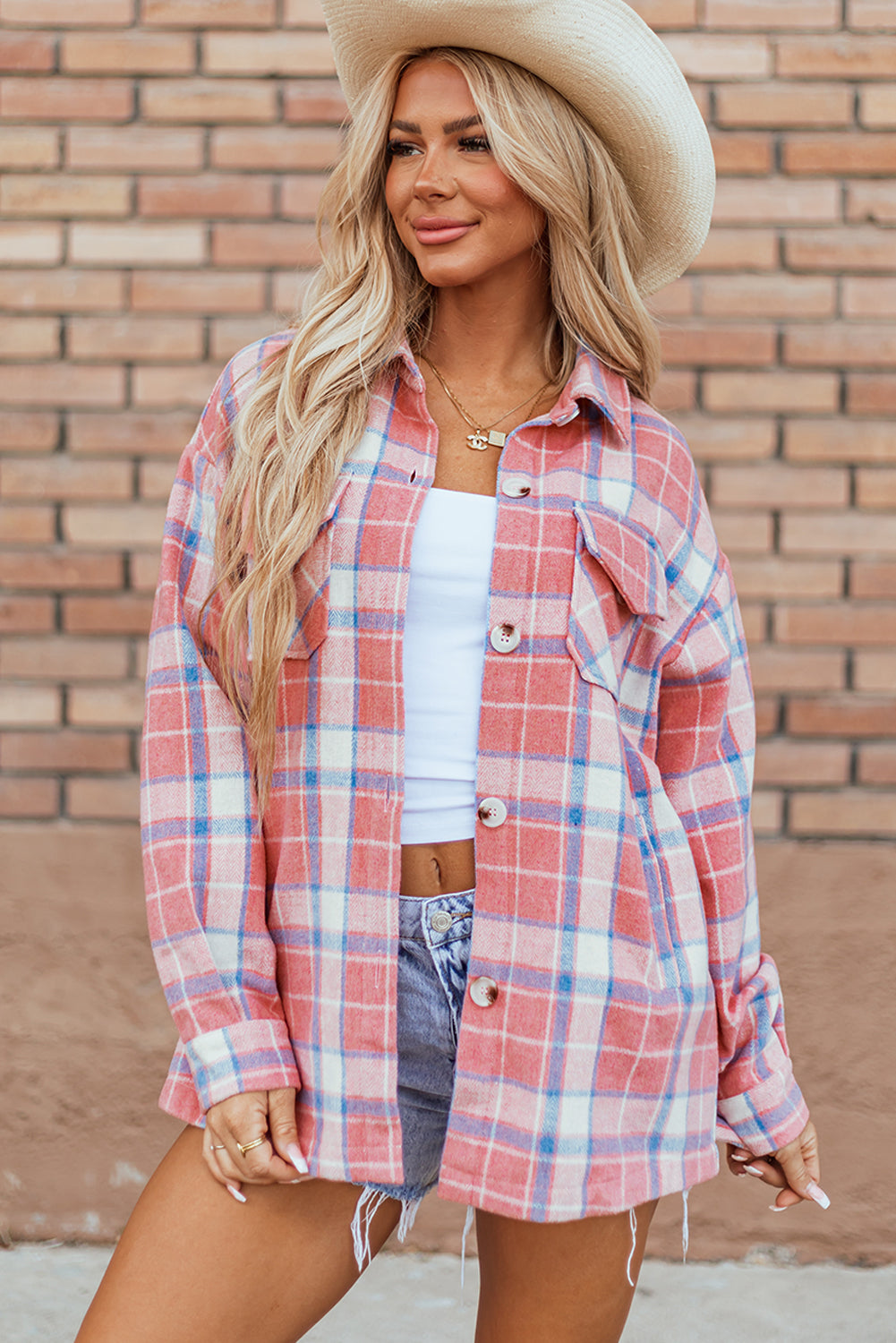 Pink Plaid Jacket