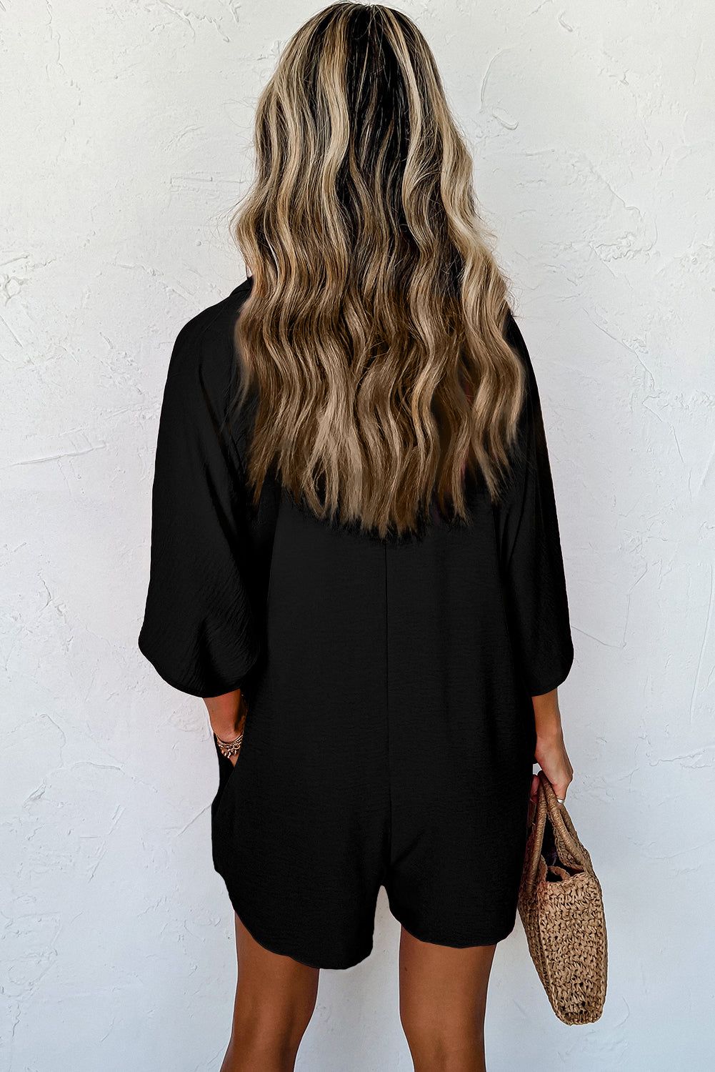 Half Button Loose Romper