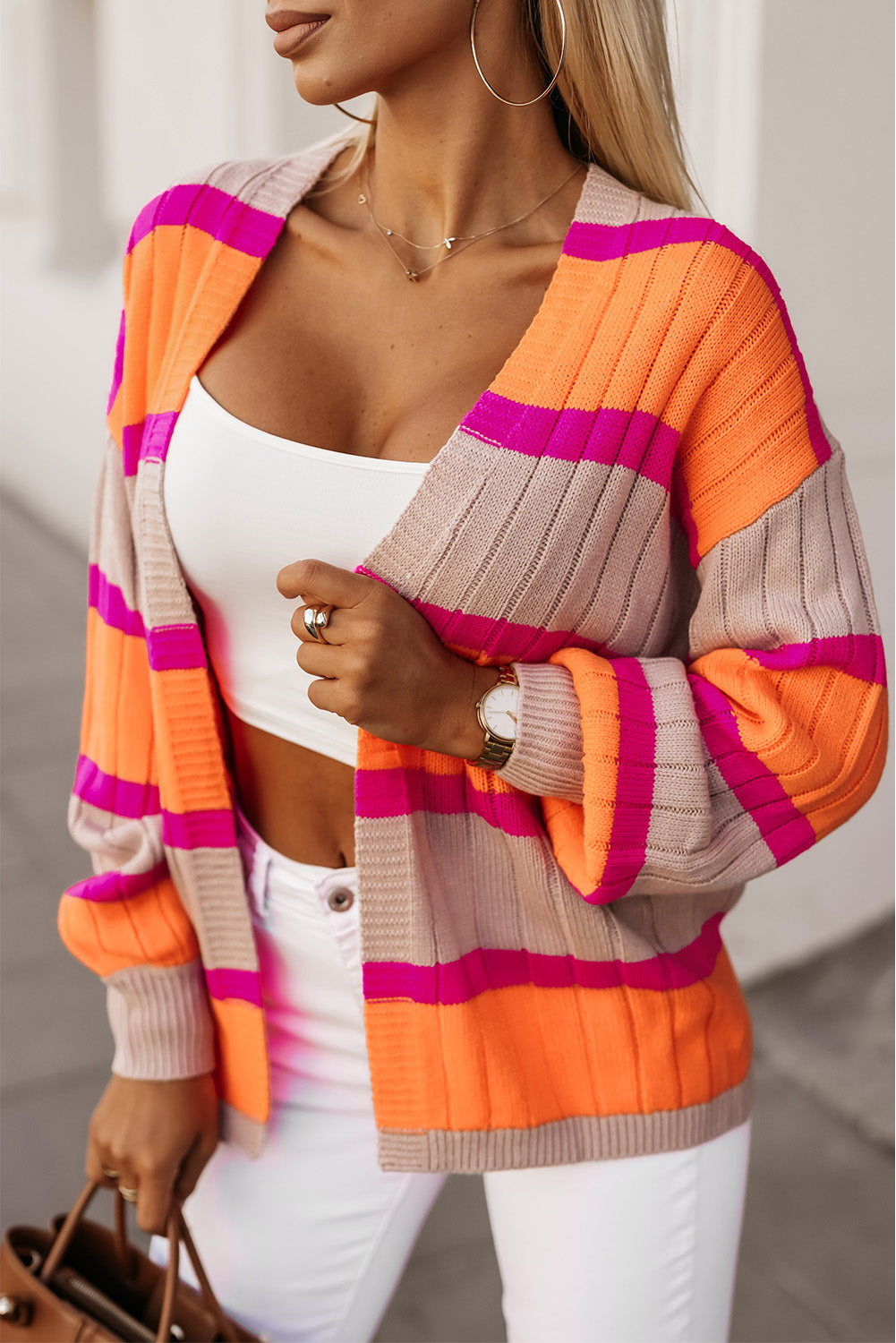 Colorblock Slouchy Cardi