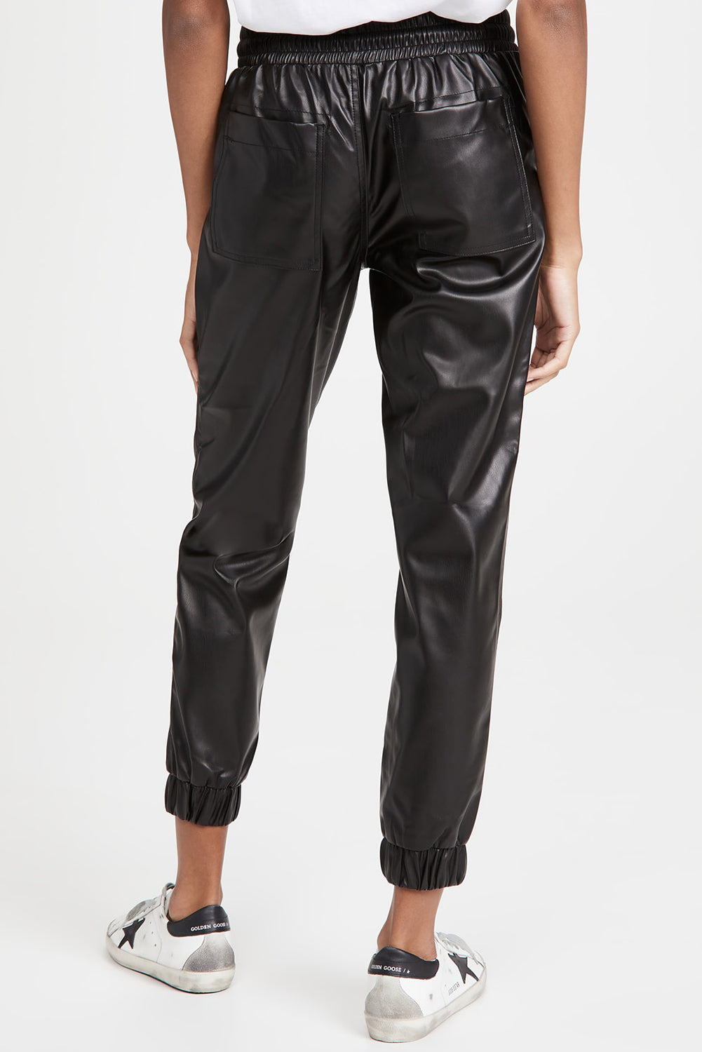 Drawstring Leather Joggers