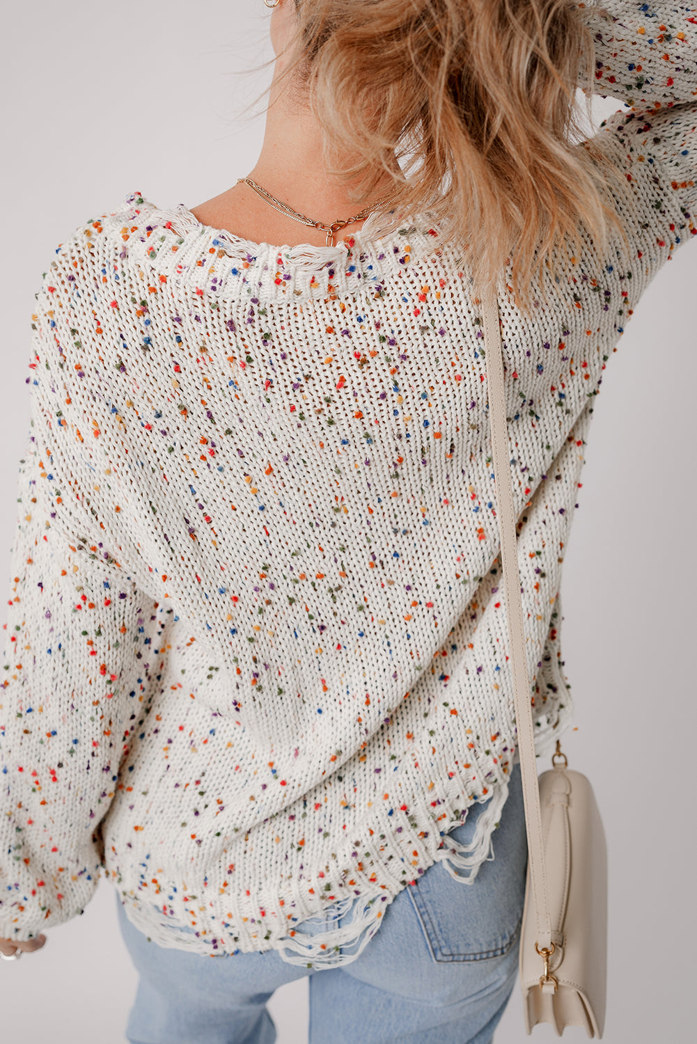 Distressed Confetti Sweater