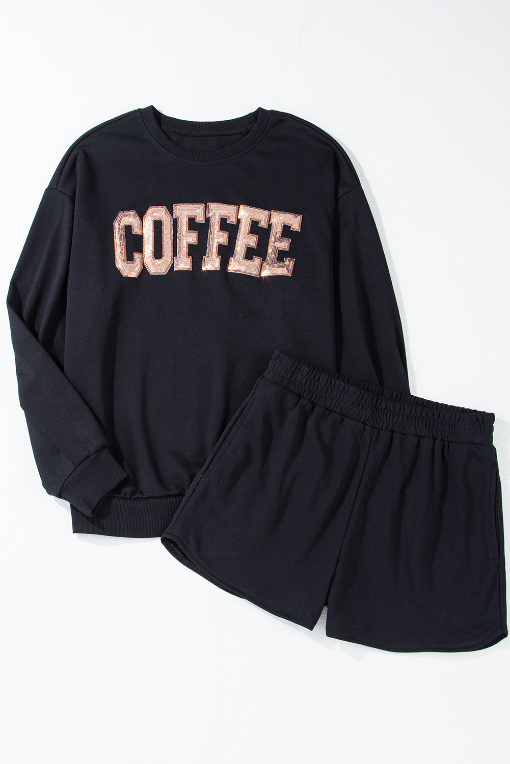 "Coffee" Sweatshirt and Shorts Set