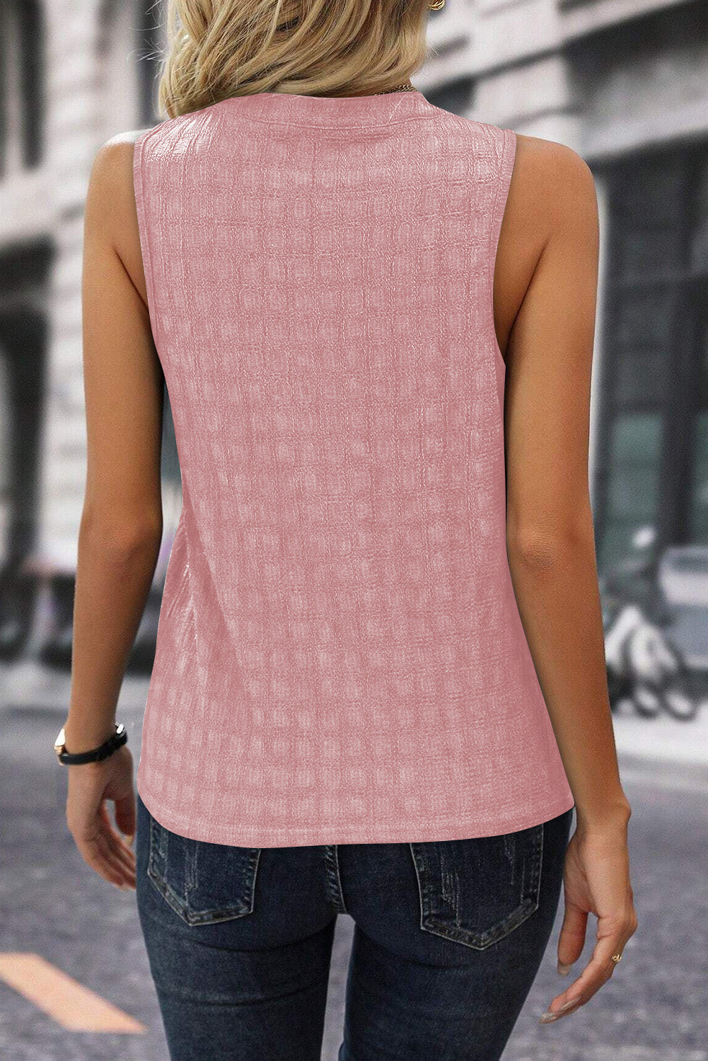 Split Neck Tank Top