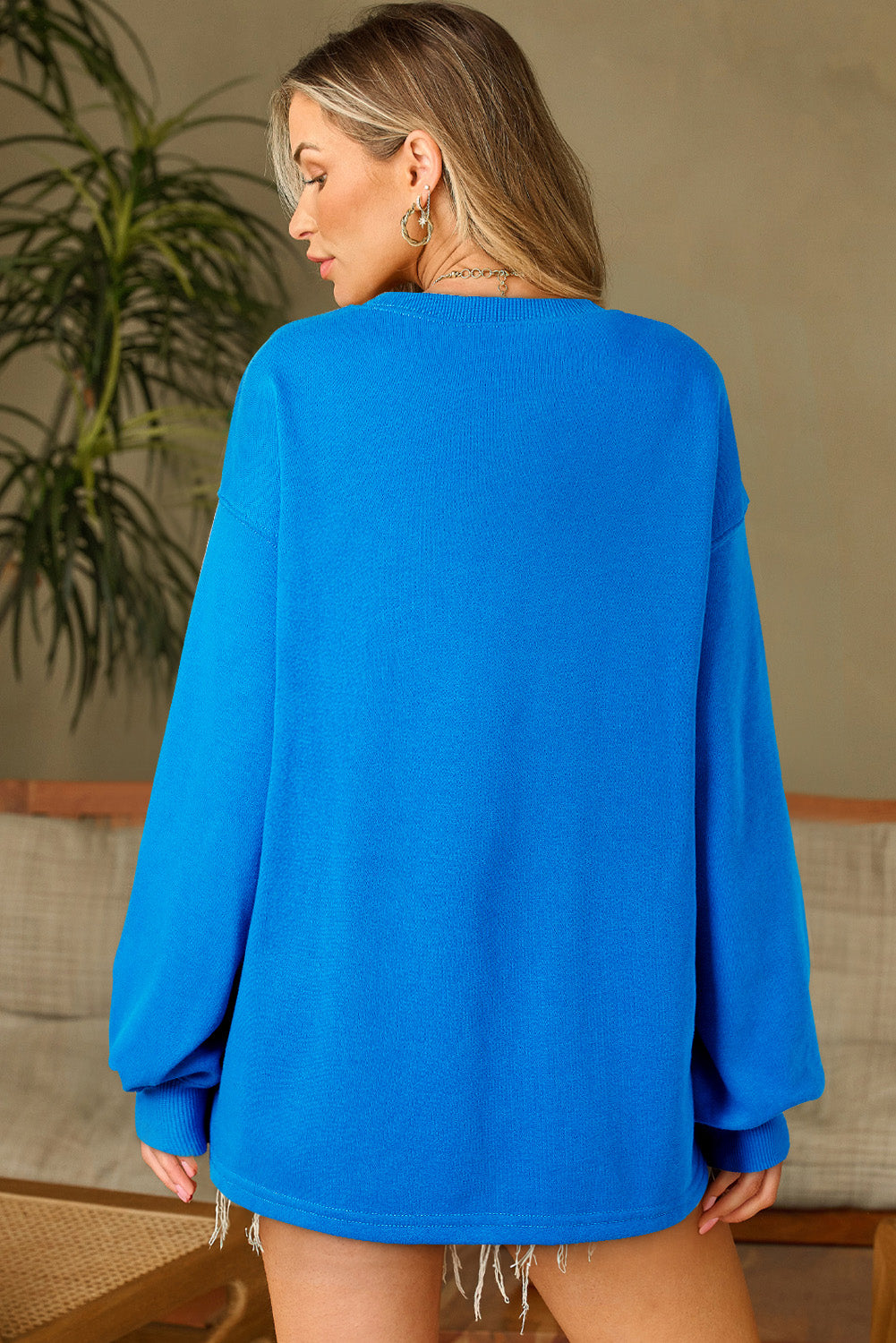 Electric Blue Basic Sweatshirt