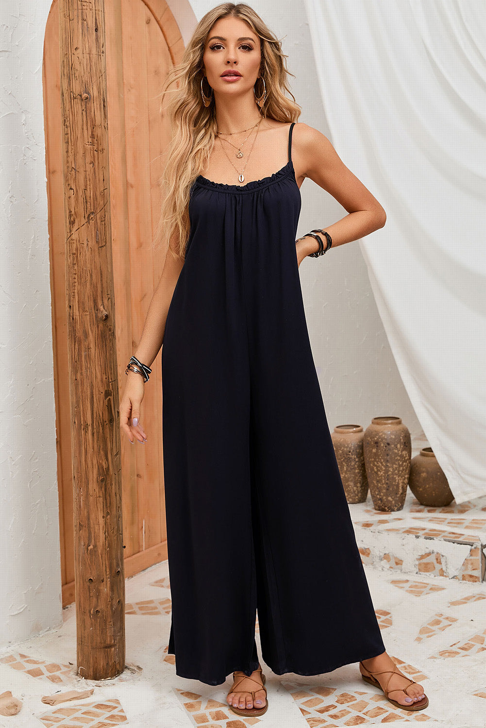 Black Backless Jumpsuit