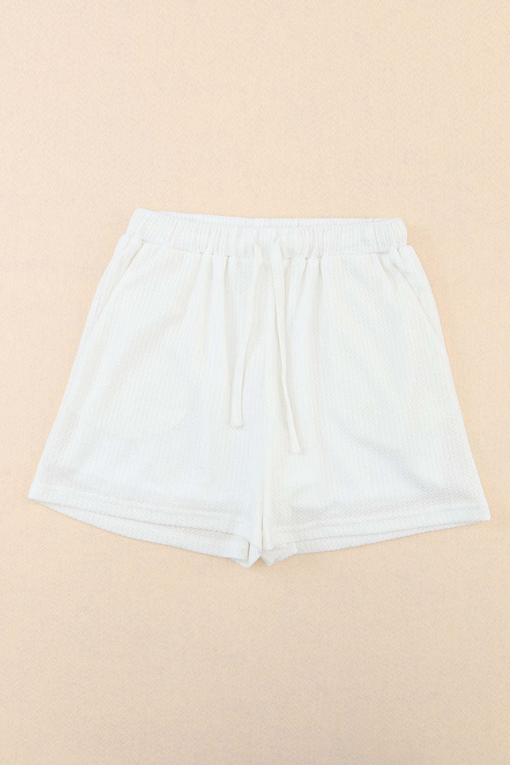 White Waffle Shorts