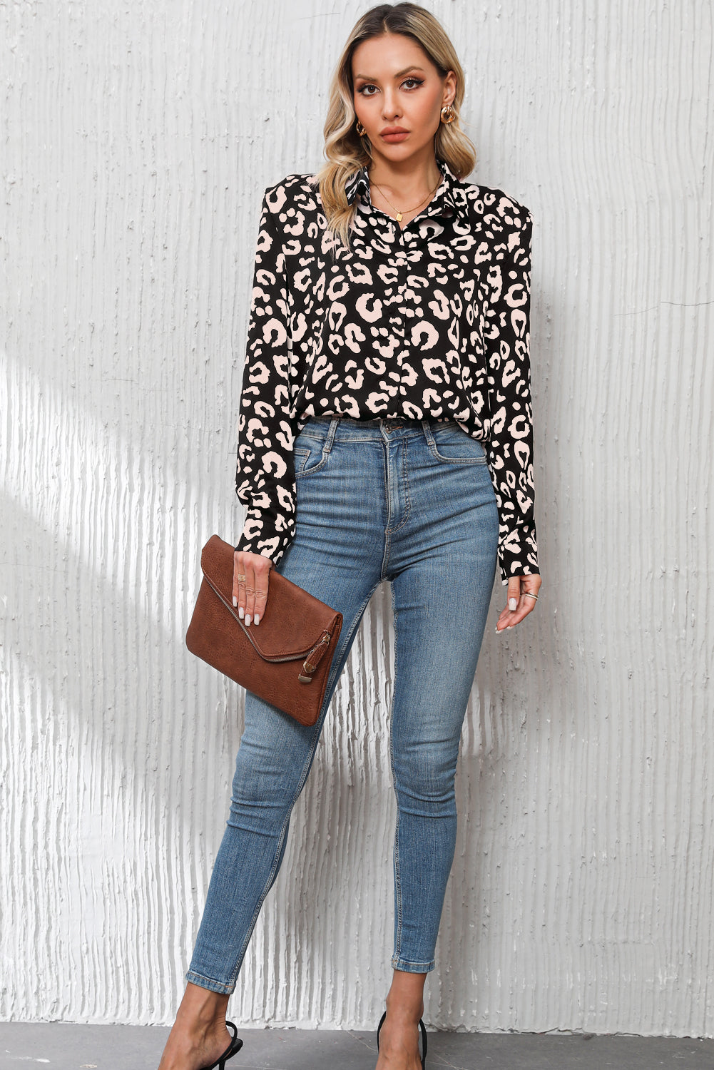 Black Leopard Blouse