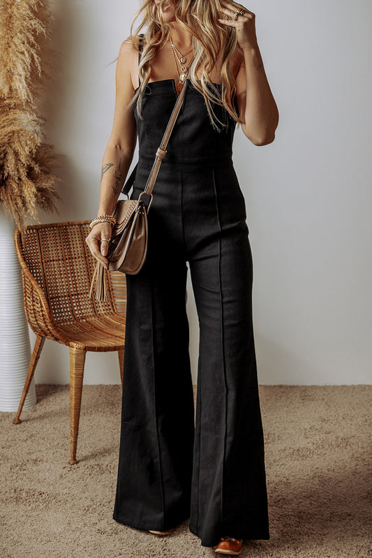 Denim Spaghetti Strap Jumpsuit