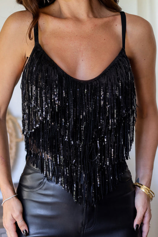 Sequin Tassel Tank