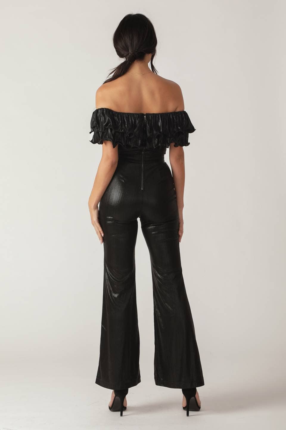 A Coated Black Jumpsuit