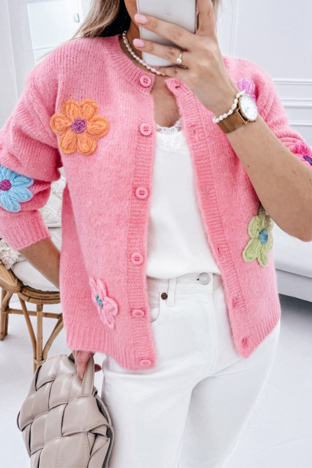 Knitted Floral Cardi