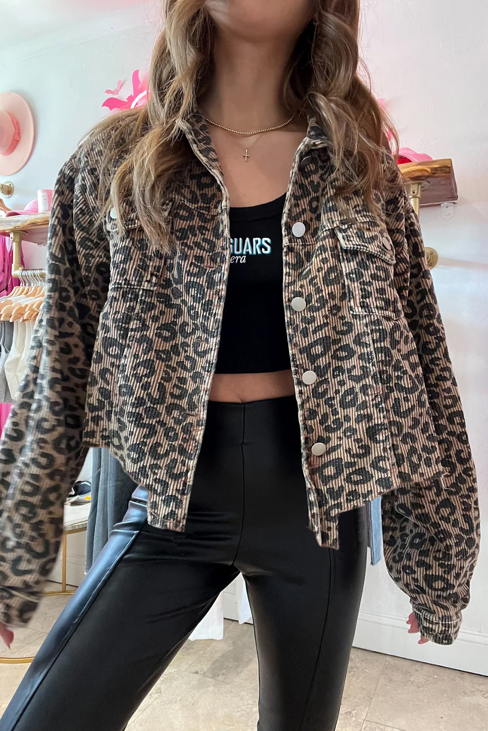 Leopard Corduroy Jacket