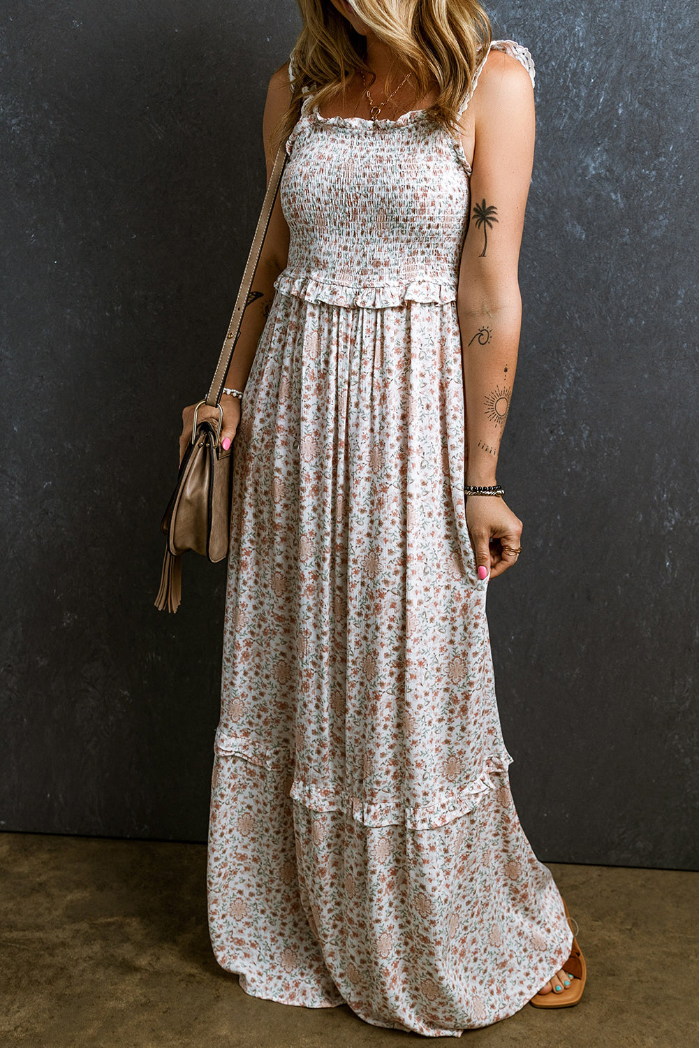 Lace Frill Strap Maxi