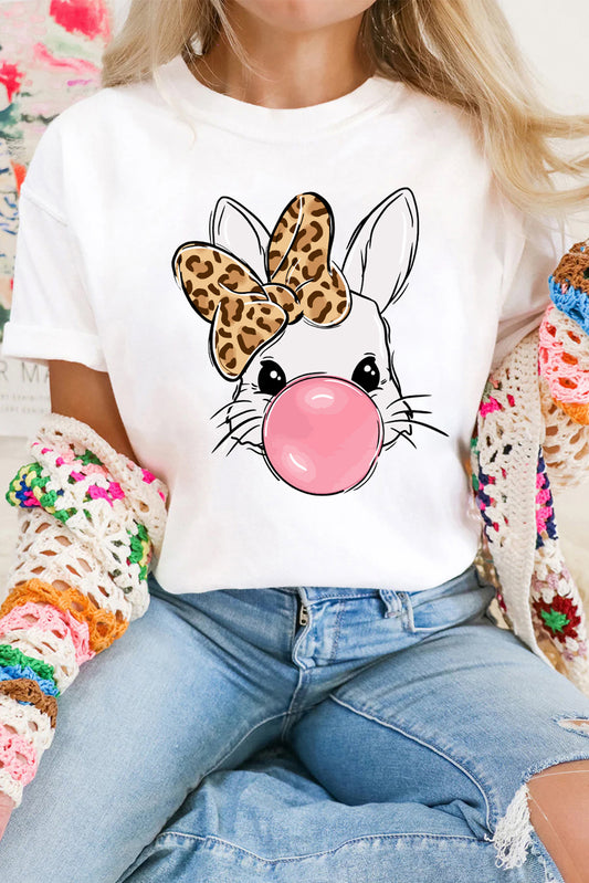 Leopard Bow Bubble Bunny Tee