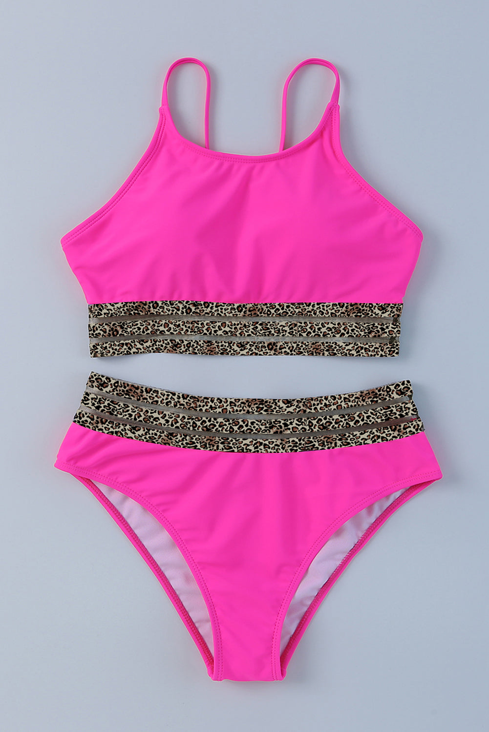 Hot Pink Leopard Banded Bikini