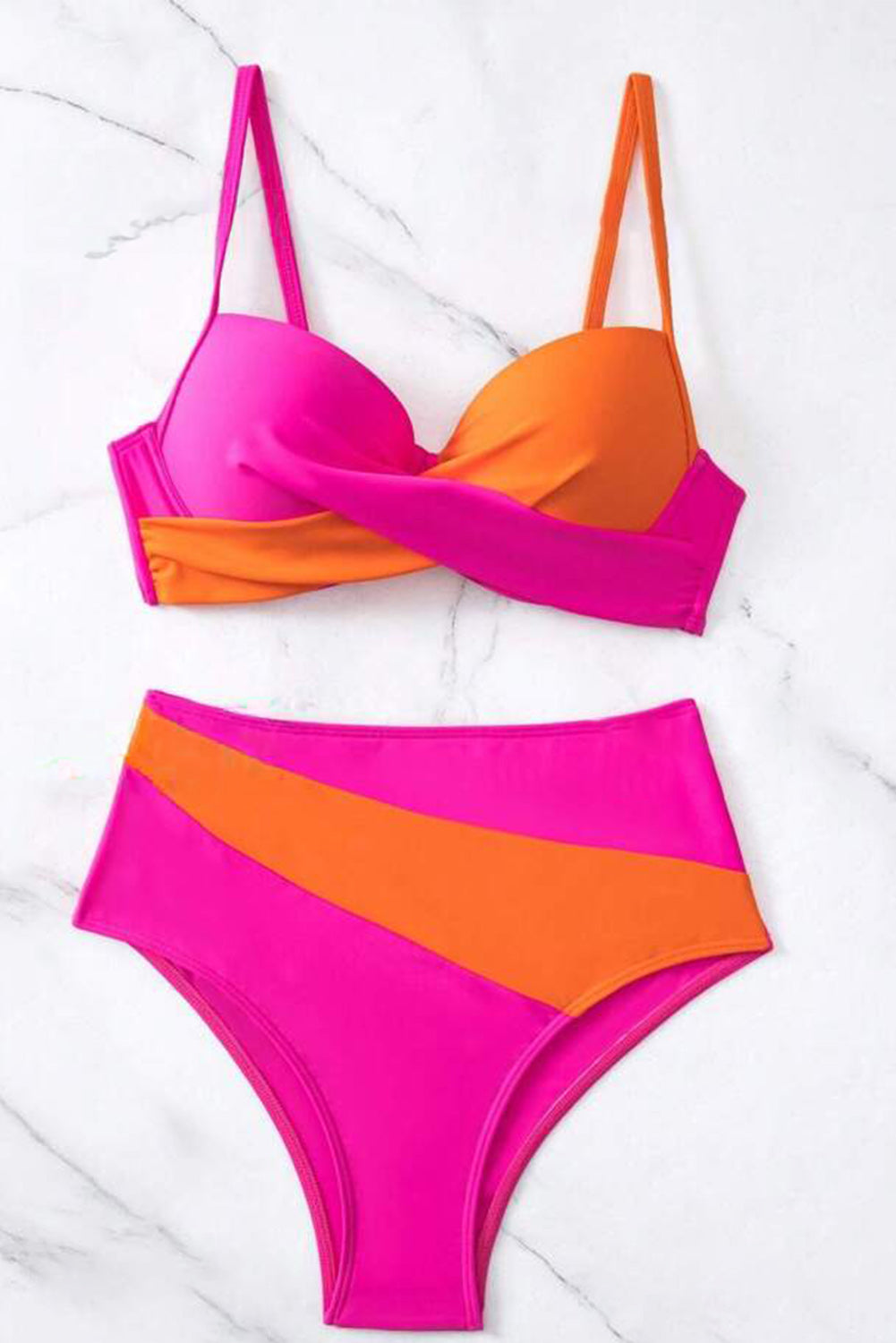 Pink and Orange Twist bikini